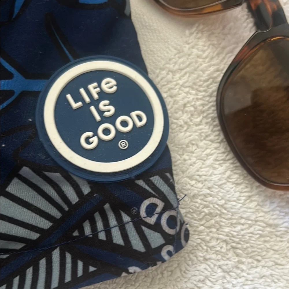 Life Is Good Blue Tropic-Inspired Swim Trunks Size Medium - Picture 2 of 6